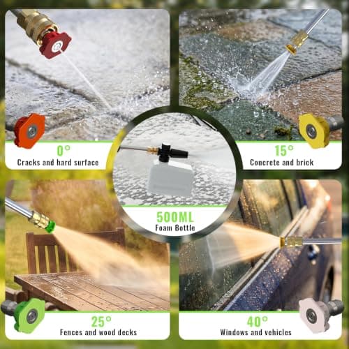 Pressure Washer, 4800PSI 2.9GPM Max Electric Power Washer with Foam Cannon, 4 Quick Connect Nozzles, 23FT Hose for Cars, Fences, Patios, Decks, Patios and Driveway — view 4