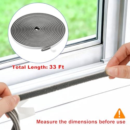 33 Ft Weather Stripping Door Seal, Self-Adhesive Door Insulation Strip — view 2
