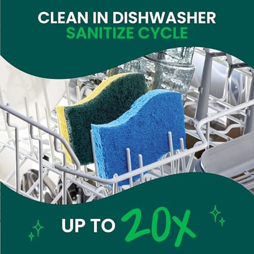 Scotch-Brite Zero Scratch Scrub Sponge, 6 Kitchen Sponges for Cleaning Around the Home, Bathroom & More, Scratch-Free Dish Scrubber, Multi-Surface Safe, Best for Nonstick Pots and Pans — view 7