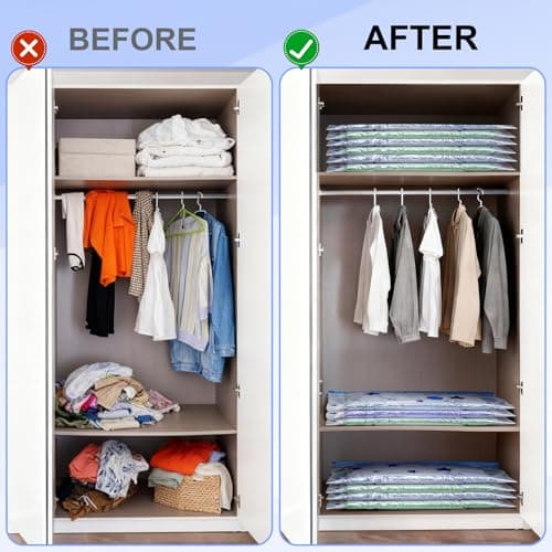 Ceecysaa 6 Pack Vacuum Storage Bags with Hand Pump Space Saver for Clothes — view 4