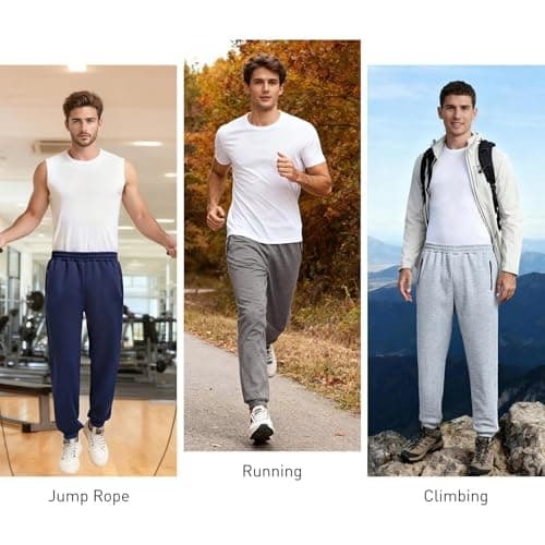 KGKE Men's Sweatpants Athletic Pants with Pockets,Jogger for Men Black/Black/Grey/Dark Grey/Navy L — view 5