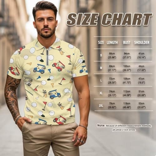 GULANGYU Matching Polo Shirts for Couples Golf Shirts Dry Fit Performance Workout Tops Activewear Polos for Women Men S-2XL, Golf Theme Yellow, X-Large — view 3