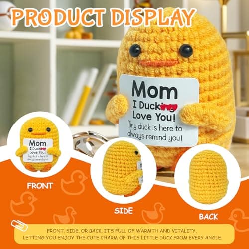 Emotional Support Duck, Mom Gifts from Daughter Son, Mothers Gifts Day, Mother in Law, Handmade Motivational Positive Duck, Stocking Stuffers Christmas Birthday for Mom