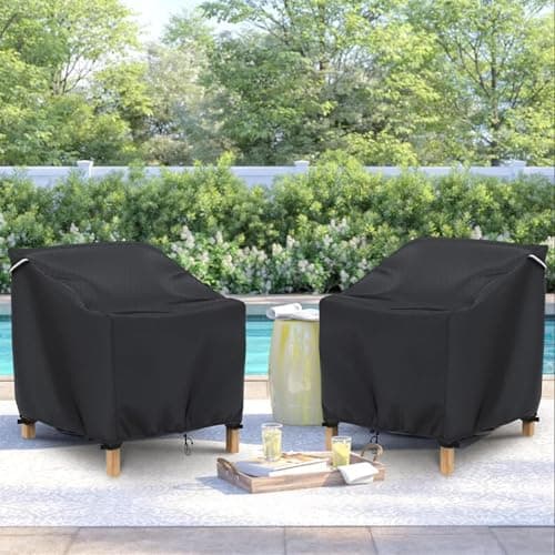 Gasadar Patio Chair Cover-2 Pack, Heavy Duty Waterproof UV Resistant Anti-Fading Chair Covers for Lawn Outdoor Furniture Chairs,33"W x 34"D x 31.1"H — view 6