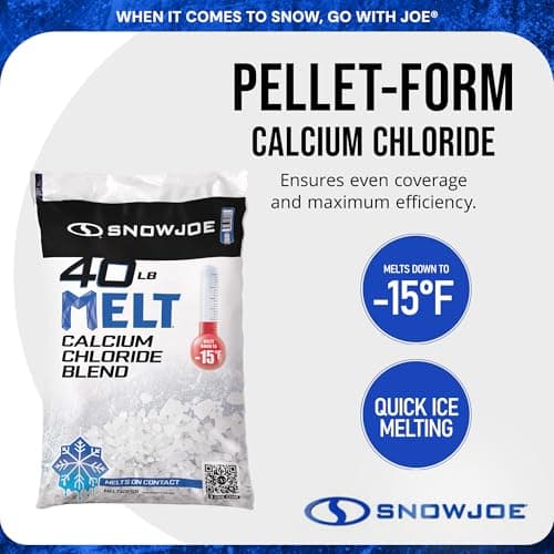 Snow Joe Snow & Ice Melter, Calcium Chloride Blend Pellets, Non-Staining Melt, 40 Lb Bag - Ice Remover for Driveway, Concrete, Sidewalk, and Outdoor Spaces — view 3