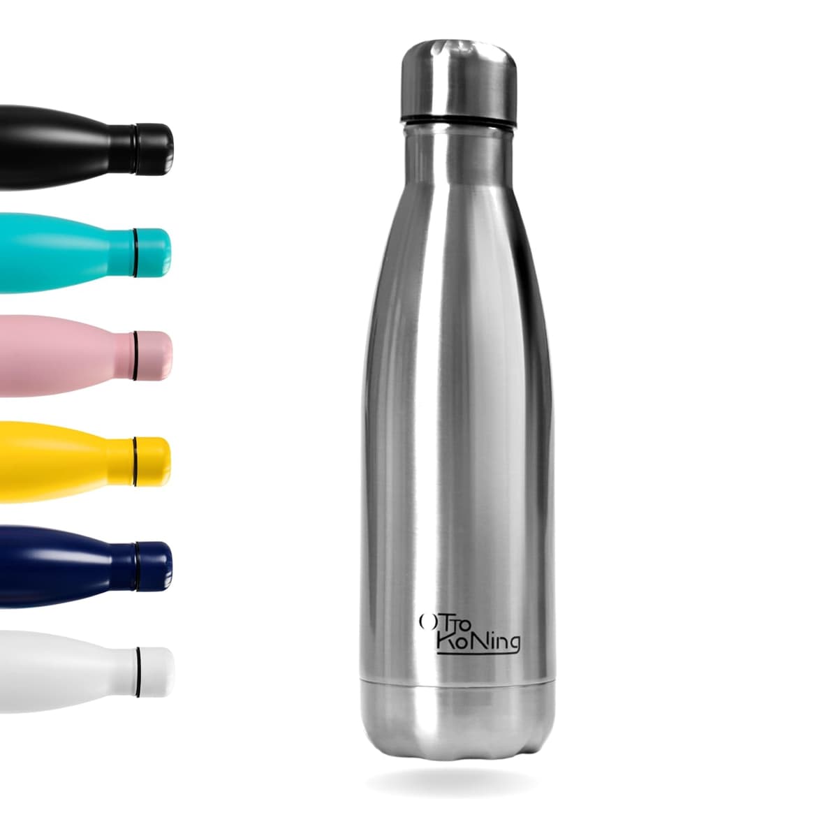 Water Bottle Otto Koning 1L - 1 Litre Stainless Steel Vacuum Insulated Flask - Keeps Cold 24h / Hot 12h - Large Leak Proof & BPA Free Metal Drinks Bottle for Gym, Hiking & Sports — view 17