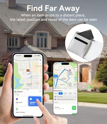 Ultrbeka Ultra-Thin Wallet Tracker Card, Rechargeable 0.094in IP68 Waterproof Bluetooth Tracker for Wallets, Passport, Work with Apple Find My, Card Locator [Apple MFi Certified] iOS Only — view 6