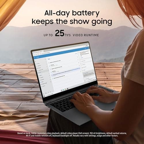 Samsung 16” Galaxy Book5 Pro 360 Copilot+ PC, AI Business Laptop, Windows 11 Pro, Intel Core Ultra 7 Processor 256V, 3K AMOLED Touchscreen, 16GB / 512GB, 120HZ, 2025 Model, NP964QHA-KG1US, Gray — view 4