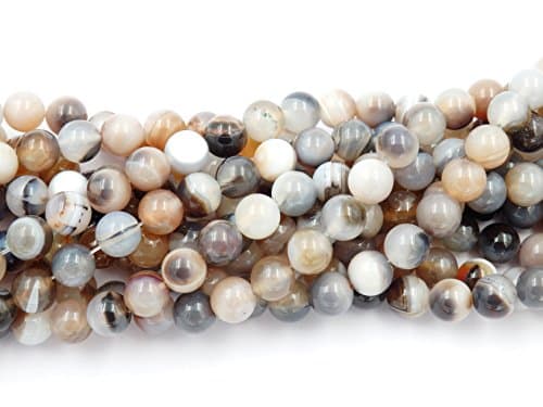Gemstone Beads for Jewelry Making, Sold per Bag 5 Strands Inside, Botswana Agate 8mm — view 2