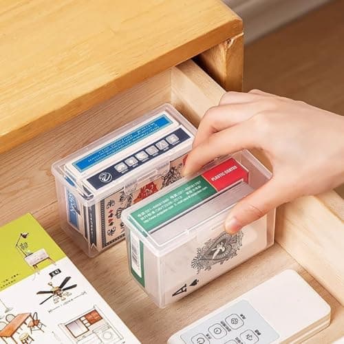 Plastic Card Organizer - Clear Storage Box for Business Cards, Playing Cards & Game Cards — view 3