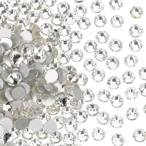 Jollin 1440pcs Glue Fix Crystal Flatback Rhinestones Glass Diamantes Gems for Nail Art Crafts Decorations Clothes Shoes 4.8mm (ss20, Crystal)