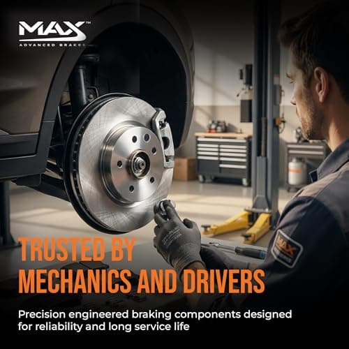 MAX Advanced Brakes Rear Brake Kit for 2008-2022 Nissan Rogue, 2017-2023 Nissan Qashqai (w/Manual Parking Brake), Carbon Ceramic Brake Pads and Rotors Kit, OE Replacement Brake Rotors Rear Brake Kit — view 6