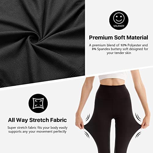 SINOPHANT High Waisted Leggings for Women - Full Length Capri Buttery Soft Yoga Pants for Workout Athletic(Full Black,L-XL) — view 3