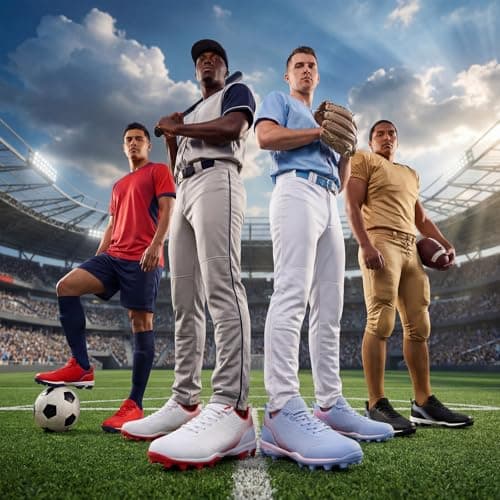 BKWHDAY Baseball Cleats Men Molded Rubber Studs Mens Softball Shoes Turf Dirt Fields Black