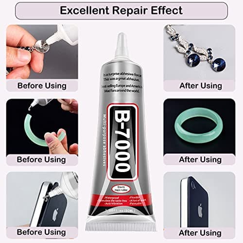B7000 Jewelry Glue for Making, FITTDYHE 1PCS 50ML/1.69 fl oz Clear Adhesive for Rhinestone, Fabric, Multipurpose Super B-7000 for Phone Repair, Nail Art, Wood, Glass, Charms — view 3