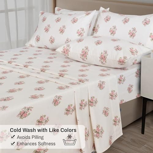 RUVANTI Flannel Sheets Queen Size 6 Pcs - 100% Cotton Double Brushed Bed Sheets, Deep Pockets 16 Inches Queen Sheet Set, All Seasons Breathable, Extra Soft & Comfy, Sowear — view 5