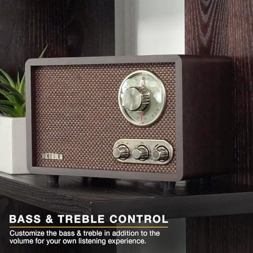 Victrola Willow - Retro Wood Bluetooth Radio, AM/FM - Walnut — view 4
