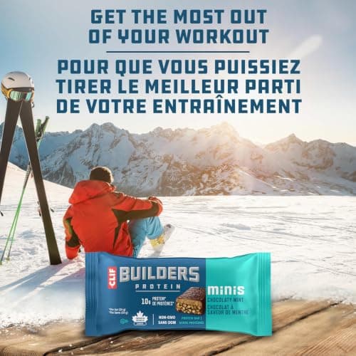 CLIF BUILDERS Mini Protein Bars, Chocolate Mint Flavour, 10g of Protein, Prepared in Canada, Gluten Free, No Artificial Sweeteners, 34 g (Pack of 10), Prepared in Canada — view 4