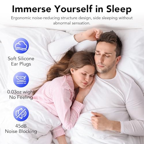 Ear Plugs for Sleeping Noise Cancelling 45dB, Reusable Silicone Earplugs with 8 Eartips and Travel Case, Soft Comfort Hearing Protection for Concerts, Snoring, Travel, Study (Black) — view 3