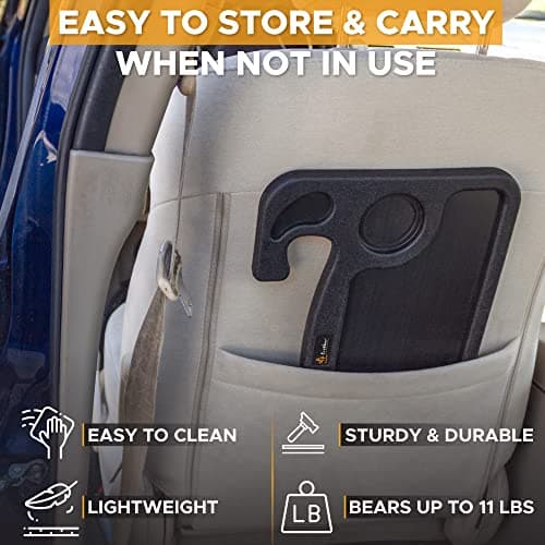 EcoNour 2 in 1 Car Steering Wheel Desk | Steering Wheel Tray for Laptop Car Mount with Pen Holder | Food Tray for Eating with Drinks Holder | Multipurpose Travel Accessories — view 6