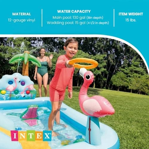 Intex 96" x 78" x 28" Inflatable Jungle Adventure Play Center Spray Kiddie Pool - Backyard Kids Water Slide, Outdoor Blow-Up Splash Pad for Toddlers — view 3