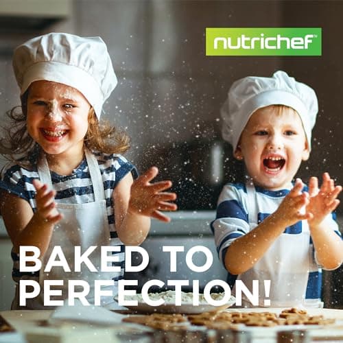 NutriChef 3‑Piece Nonstick Cookie Sheets – Carbon Steel Baking Sheet Set with Non Stick Coating & Red Silicone Handles – Oven Pans for Family Baking — view 6