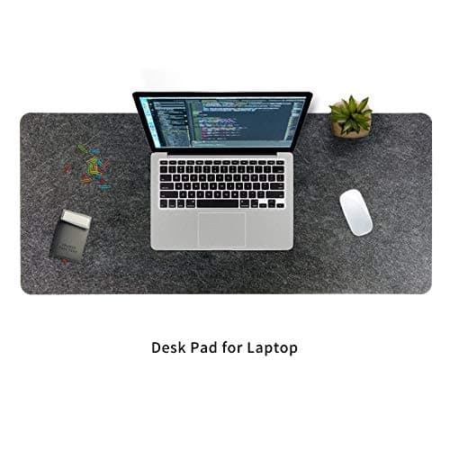 DawnTrees Felt Desk Mat (35.5" x15.8"), Desk Pad Protection, Keyboard Mat, Extra Large Mouse Pad, Suitable for PC,Computers, Laptops, Office and Home (Dark Gray) — view 3