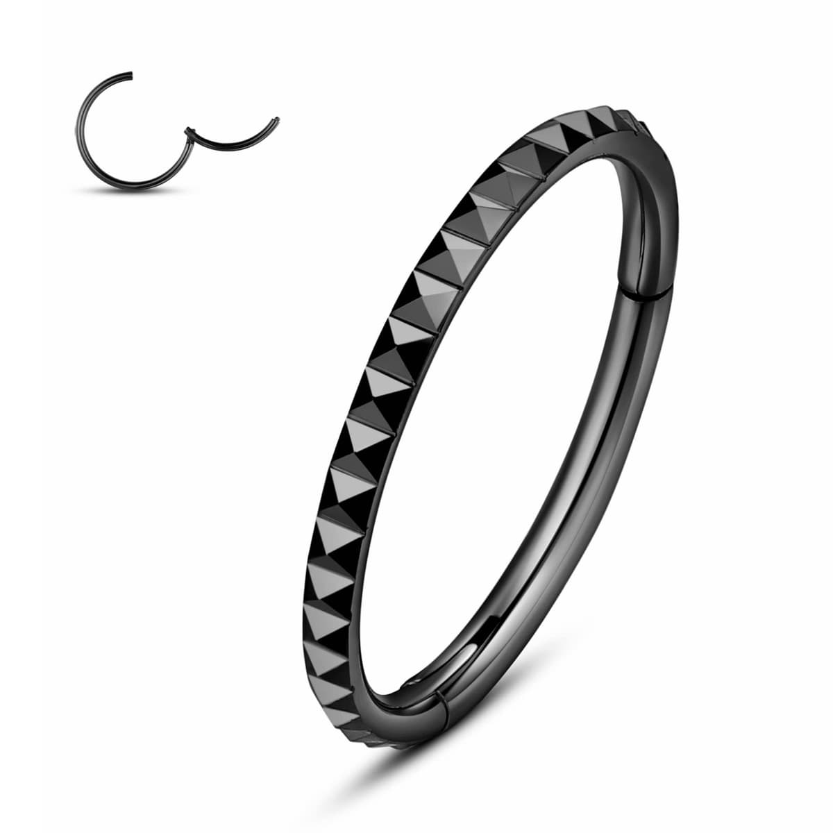 Yrogcu 20G 18G 16G 14G Single/Double Hoop Stainless-Steel Seamless-Hinged-Piercing Segment-Clicker Nose-Ring-Hoop : Diameter 6mm 8mm 10mm 12mm Cartilage Earrings — view 25