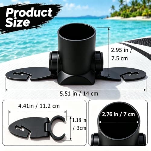 4 PCS Holder for Various Kayak Paddle Board Clips (Black) — view 5