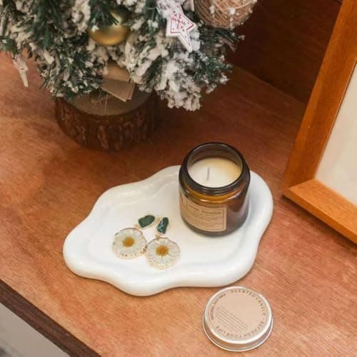 Cloud Trinket Dish, Chubby Jewelry Tray, Plastic Jewelry Ring Trinket Dish for Rings Earrings Necklace Organizer, Mother's Day Thanksgiving Christmas Birthday Bridesmaid Gifts (White) — view 4