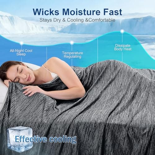 KMUSET Cooling Blanket Twin (60"x80"), Double Sided Summer Cooling Blankets for Hot Sleepers & Night Sweats, Cool Lightweight Blanket for Dorm Room Essentials, Picnic, Gifts for Women Charcoal Black — view 5