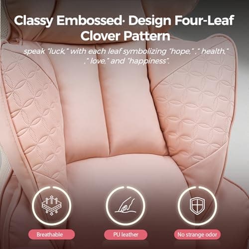 GTPLAYER Big and Tall Gaming Chair 400lbs Heavy Duty Office Chair with Foot Rest & Ergonomic Pocket Spring Lumbar Support, High Back 3D Saddle Shaped Cushion for Back Pain Relief, Pink — view 3