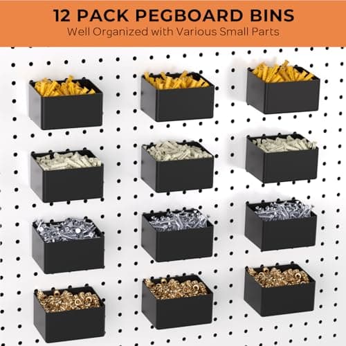 INCLY 278PCS Pegboard Accessories Organizer Kit, Peg Board Hooks Assortment with Bins for Organizing Various Tools, Peg Board Accessory Fit 1/8 or 1/4 inch Pegboard for Hanging Storage — view 5
