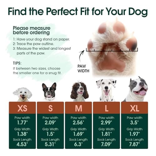 Kuoser Non Slip Dog Socks for Hardwood Floors, Dog Grippy Socks with Double-Sided Traction, Anti Slip Dogs Booties Paw Protectors to Prevent Licking Paws for Small Medium Large Senior Dogs, 4 Pack-L — view 7