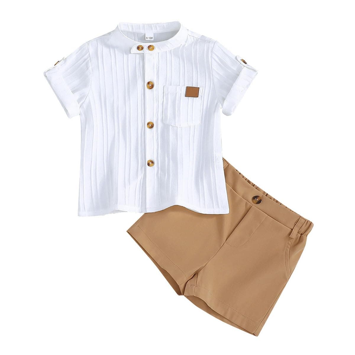LUVCES Conjunto Verano Ropa para Bebé Niño Lindo Polo con Estampado de Oso + Cintura Elástica Pantalones Cortos y Bolsillos 2 Piezas Trajes de Primavera — view 8