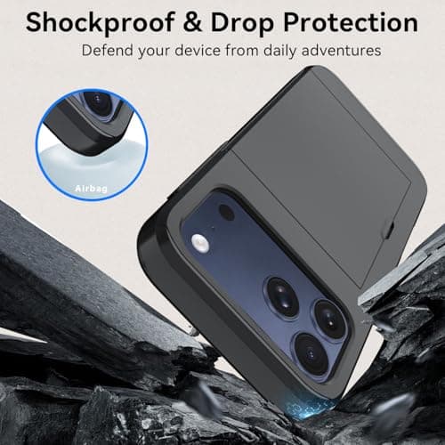 Qinmay Compatible with iPhone 17 Pro Max Case Wallet,Built-in Card Holder, Heavy Duty Protective Dual Layer Shockproof Hidden Card Slot Slim Wallet Phone Cover for iPhone 17 Pro Max，Black — view 4