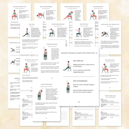 30-Day Chair Yoga Weight Loss Guide – 15-Minute Daily Routine with Illustrated Poses & Progress Tracker for Seniors & Beginners, Spiral-Bound Home Fitness Plan — view 3