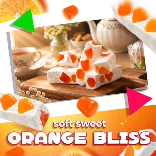 Jujube Nougat Candy, Orange Jelly Bits, Chewy Candy, 9 Oz Bag — view 4