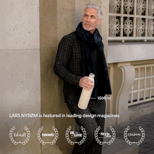 LARS NYSØM Stainless Steel Insulated Water Bottle 350ml, 500ml, 750ml, 1L, 1 5 Liter | Insulated Thermo Flask for Hot and Cold Beverages | Leakproof Drinking Bottle (Sky Blue, 500ml) — view 4