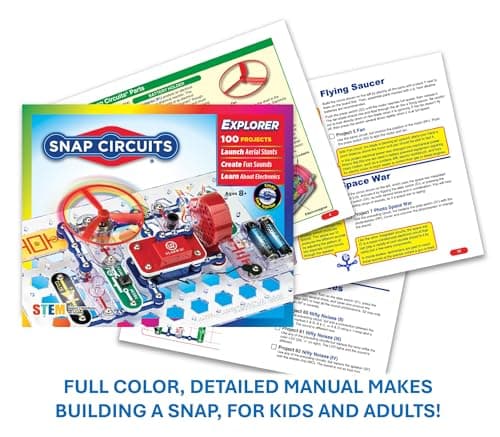 Snap Circuits Jr. SC-100 Electronics Exploration Kit, Over 100 Projects, Full Color Project Manual, 28 Parts, STEM Educational Toy for Kids 8 + — view 5