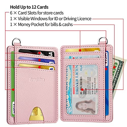 EcoVision Slim Minimalist Front Pocket Wallet, RFID Blocking Credit Card Holder Wallet with Detachable D-Shackle for Men Women — view 4
