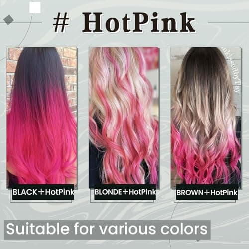 RUNATURE Pink Clip in Hair Extenisons Human Hair Tangle-free 20" 30g 5pcs — view 5