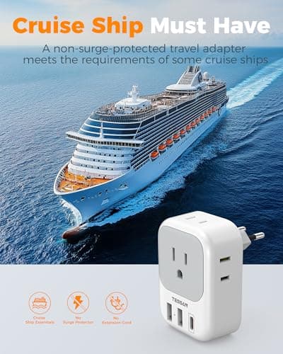 TESSAN 2 Pack European Travel Plug Adapter, Europe Power Converter — view 6