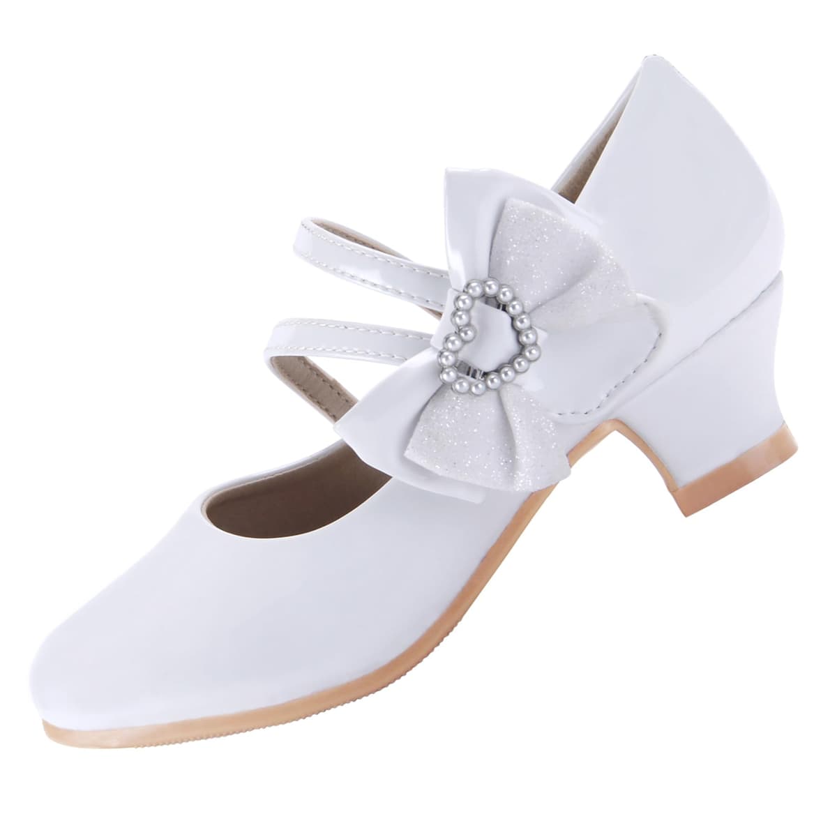 Princess Mary Jane Dress Up Shoes - Girls' Party Pumps for Flower Girl Wedding With Sparkly Design