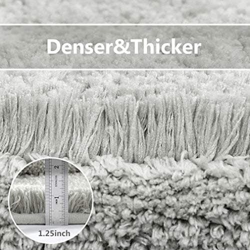 VANZAVANZU Bathroom Runner Rugs 20"x70" Ultra Soft Absorbent Non Slip Fluffy Thick Microfiber Cozy Bath Mat for Tub Shower Bathroom Floors Accessories(Light Gray) — view 2