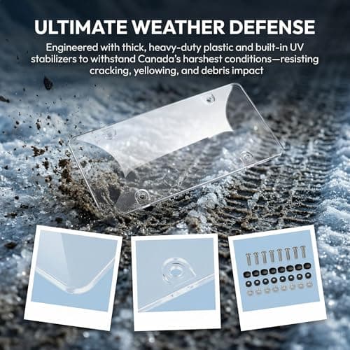 License Plate Protector, 2-Piece Anti-Shatter Bubble Clear Licence Plate Cover, Including Stainless Steel Screws, UV Protection, Weatherproof, Fits 6x12Inches US/Canada Standard License Plates — view 4