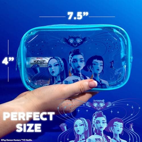 Kpop Demon Hunters™ Pencil Pouch – Huntr/x Edition, Durable PVC Pouch with Zipper, Spacious & Travel-Friendly, Official K Pop Demon Hunters Merch for K-Pop Fans, Students, Teen