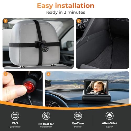 Itomoro Baby Car Camera, View Infant in Rear Facing Seat with Wide Crystal Clear View,360° Rotation Plug and Play Easy Install car camera for baby 1080p — view 6
