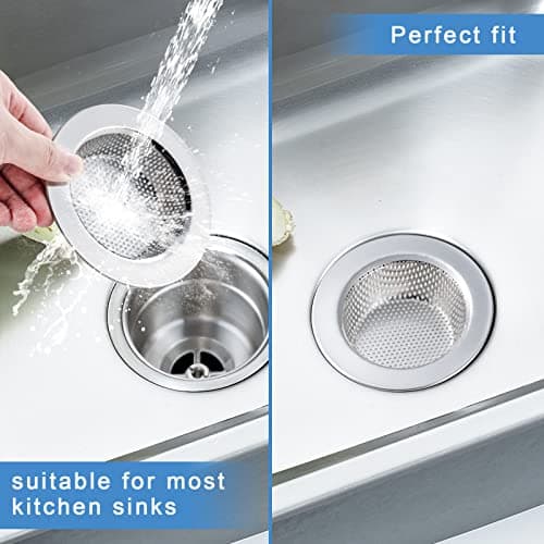 Honmein 2 Pcs Sink Strainer for Most Kitchen Sink Drain Basket, Upgraded Double-Layer Safe Design Kitchen Sink Strainer (Outer Diameter 4.5 Inch) — view 6