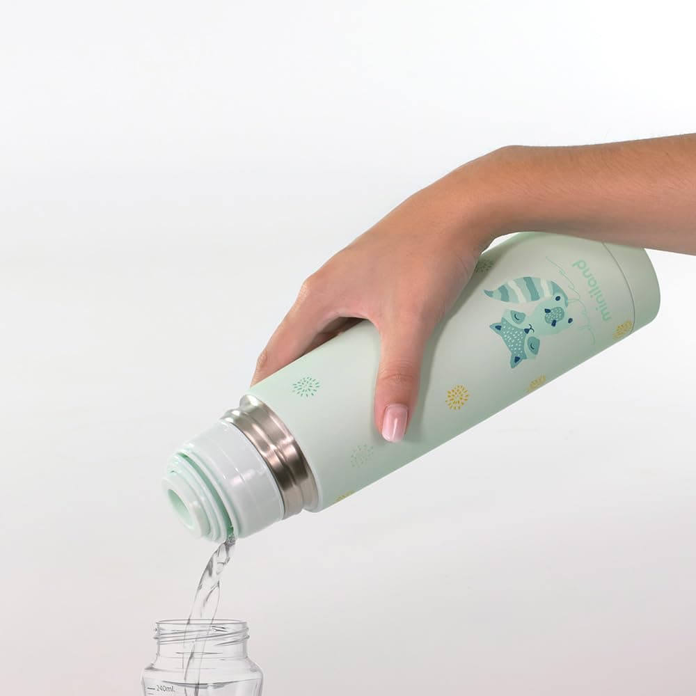 Miniland Termo Bebé para Líquidos 500 ml de Acero Inoxidable, Mantiene Temperatura más de 24h Frío y Calor, Cierre Hermético y Sistema Antigoteo | Mint — view 3